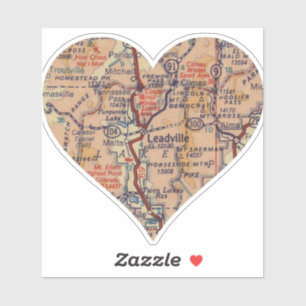 Heart Leadville Vintage Map