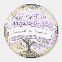 Heart Leaf Lavender Tree Vintage Bird Wedding