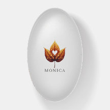 Heart Leaf Minimalist Orange Personalised