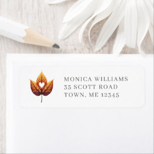 Heart Leaf Minimalist Personalised Return Address