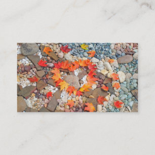 Heart Leaves Business Cards Rock Garden Nature