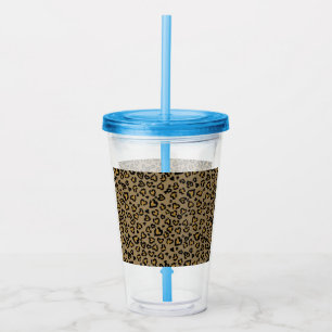 Heart Leopard Pattern in Natural Colours Acrylic Tumbler