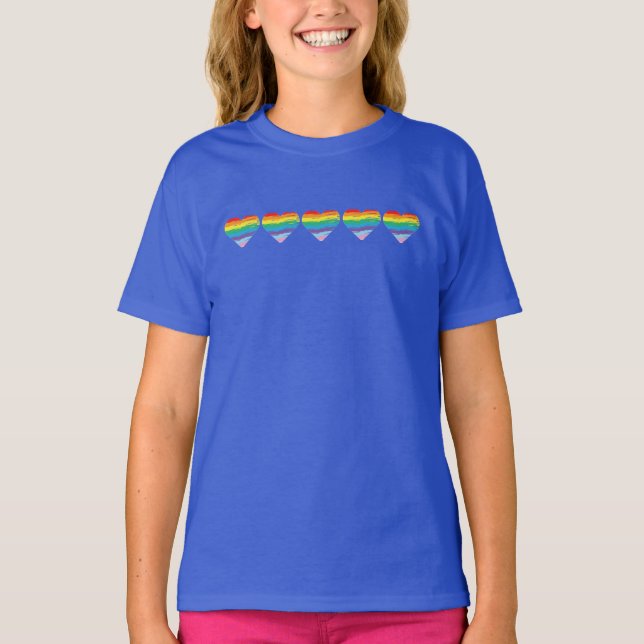 HEART LGBTQIA Rainbow Flag, Pride T-Shirt  (Front)