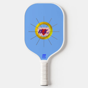 Heart Light Blue Modern Pickleball Paddle