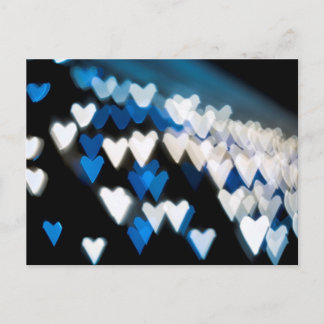 Heart lights at night postcard