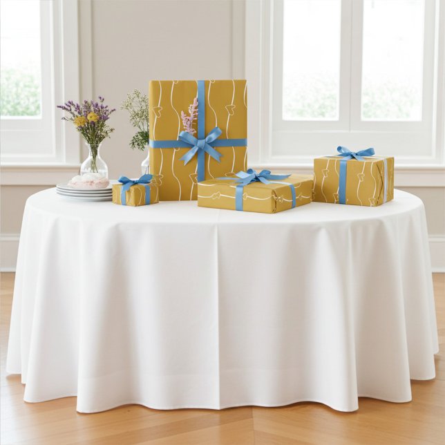 Heart Links Luxor Gold and White Wedding Wrapping Paper (Creator Uploaded)
