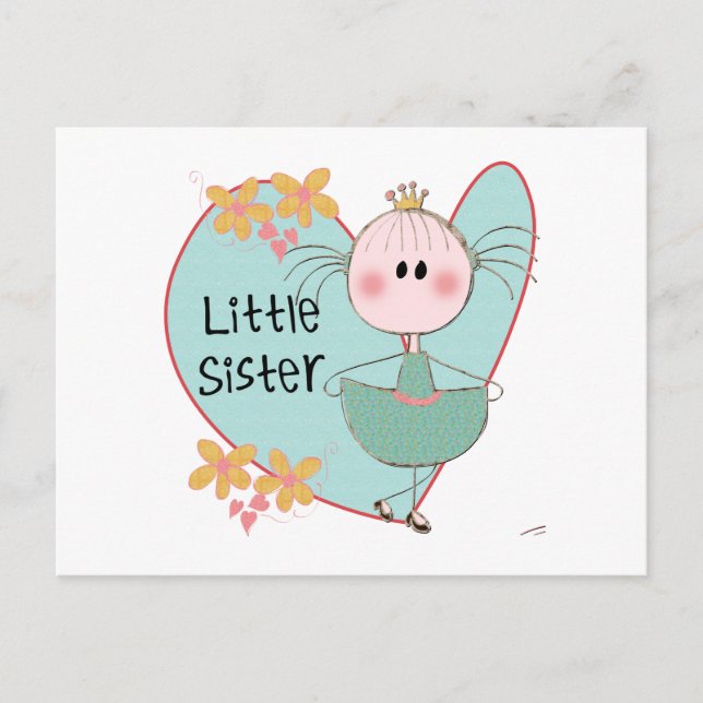 Heart Little Sister Postcard (Front)