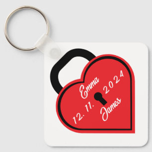 Heart lock key ring