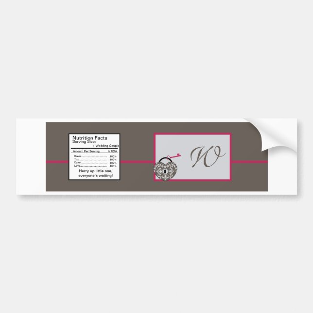 Heart Lock Wedding Water Bottle Label (Front)