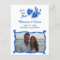 Heart Locket Custom Photo Initials Save the Date 