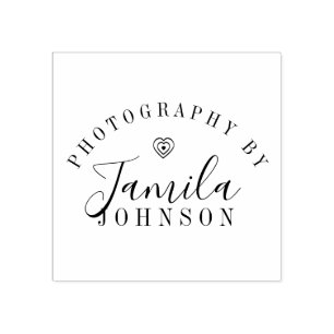 Heart Logo Photography Artist Studio   Rubber Stamp