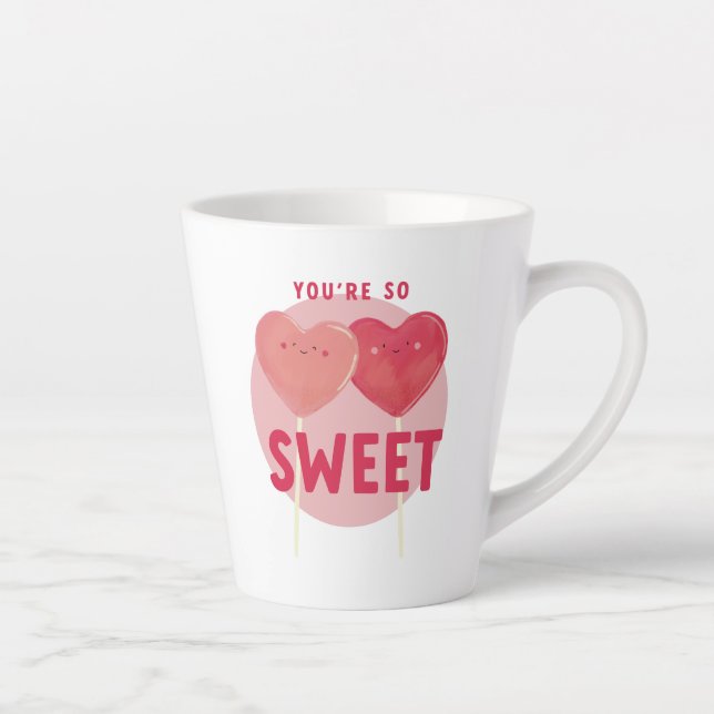 Heart Lollipop Sweet Love Latte Mug (Right)