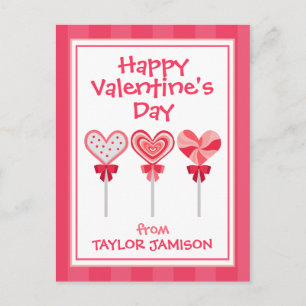 Heart Lollipops Personalised Valentine's Cards