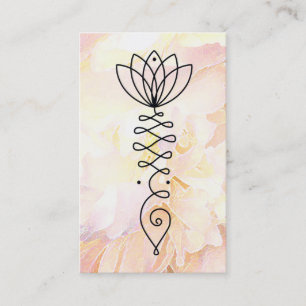 *~* Heart Lotus Peony  Flower Floral Reiki Yoga Business Card