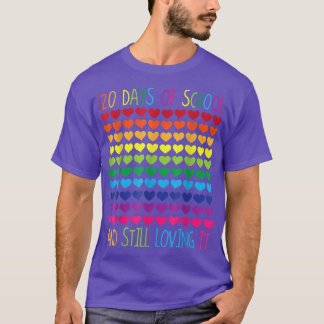 Heart Love 120 Days Of School  Teacher Boys Girls  T-Shirt