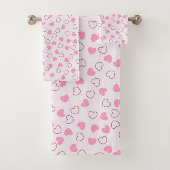 Heart Love Bath Towel Set (Insitu)