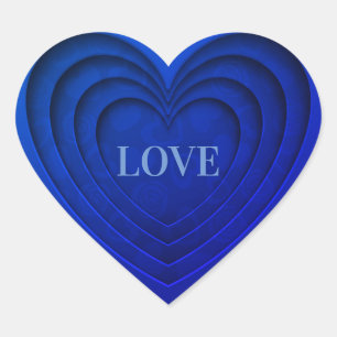 Heart "Love" Bright Blue Sticker