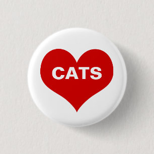 Heart (Love) Cats 3 Cm Round Badge
