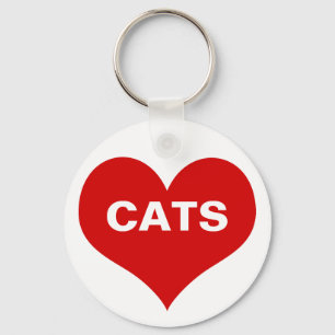 Heart (Love) Cats Key Ring