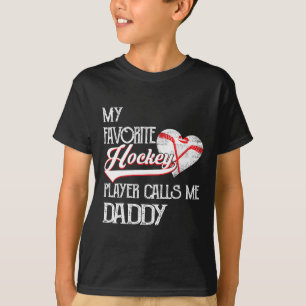 Heart Love Cute Favorite Hockey Player Calls Me Da T-Shirt