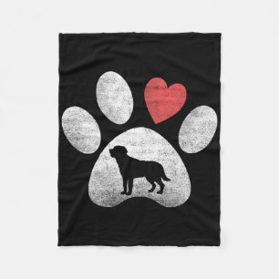 Heart Love Dog Paw Labrador Retriever Valentine Do Fleece Blanket