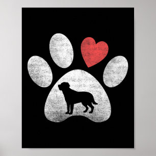 Heart Love Dog Paw Labrador Retriever Valentine Do Poster