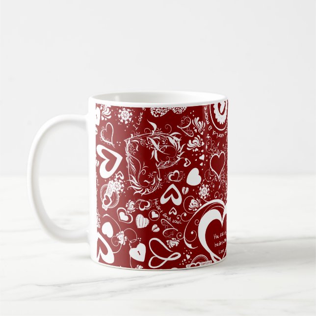 Heart Love Doodles Coffee Mug (Left)