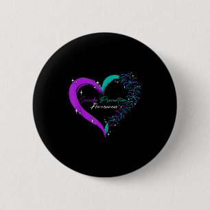 Heart Love Dragonfly Suicide Prevention Awareness  6 Cm Round Badge