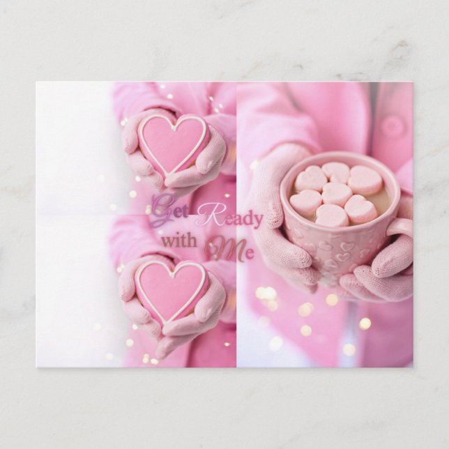 Heart love get ready with me postcard (Front)