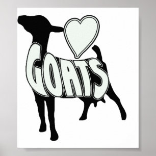 HEART LOVE GOATS LOGO ICON POSTER