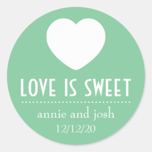 Heart Love Is Sweet Labels (Mint Green)