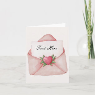 Heart love letter custom text  card