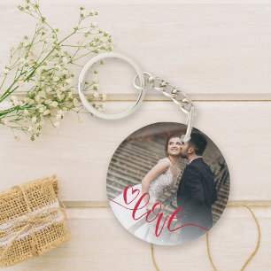 Heart Love Photo Key Ring