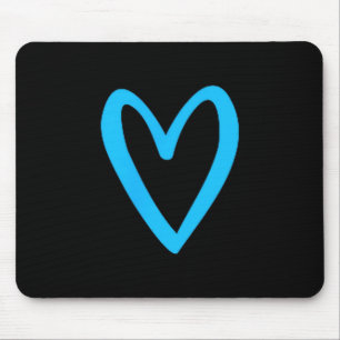 Heart Love Retro Vintage Tiny Blue Heart Valentine Mouse Pad