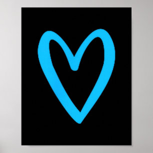 Heart Love Retro Vintage Tiny Blue Heart Valentine Poster