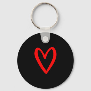 Heart Love Retro Vintage Tiny Red Heart Valentine' Key Ring
