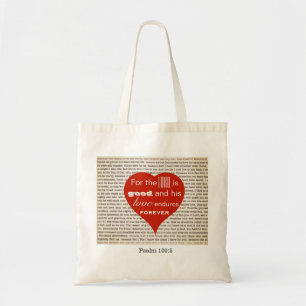 Heart love scripture tote bag