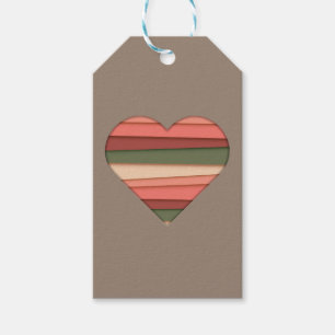 Heart Love Striped Valentine's Day Gift Tags
