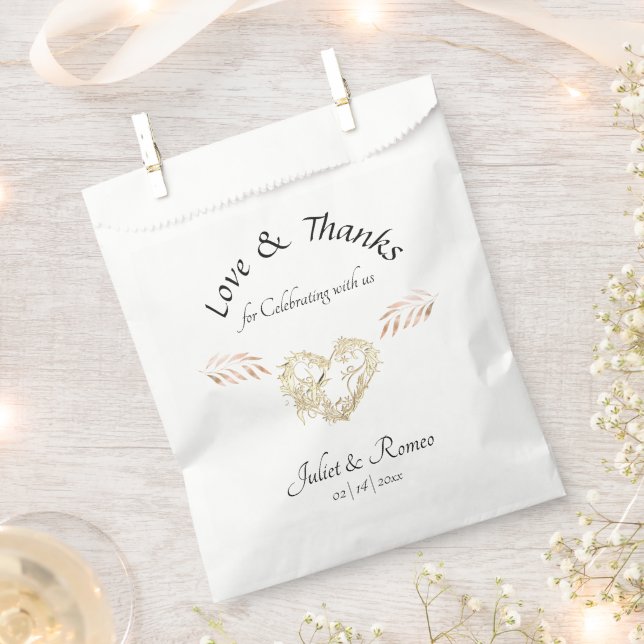 Heart Love & Thanks Favour Bags (Clipped)