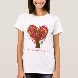 Heart love tree Valentine’s custom t-shirt. T-Shirt
