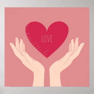 Heart love valentine blush pink girl poster