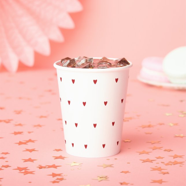 Heart & Love Valentine-themed Bridal Shower Paper Cups (Insitu)