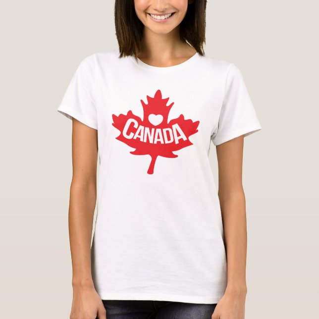 Heart loves Canada maple leaf t-shirt (Front)