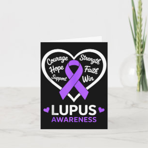 Heart lupus awareness month sle purple ribbon card