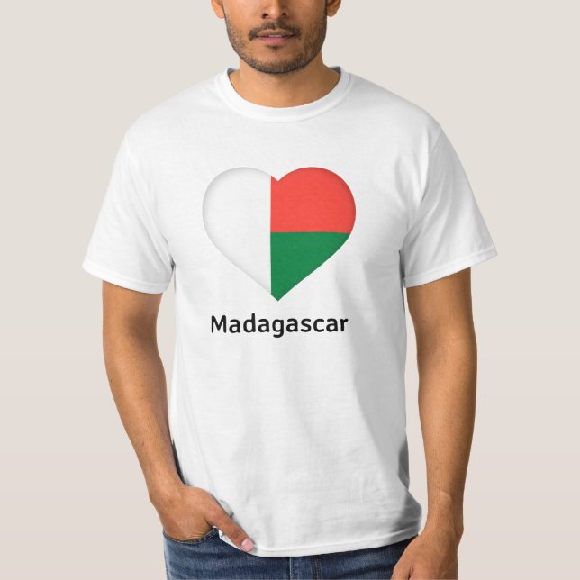 Heart - Madagascar Flag T-Shirt (Front)