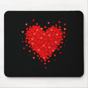 Heart Made Of Hearts Valentines Day Womens Teens G Mouse Pad