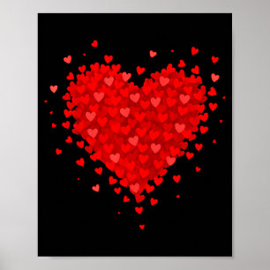 Heart Made Of Hearts Valentines Day Womens Teens G Poster