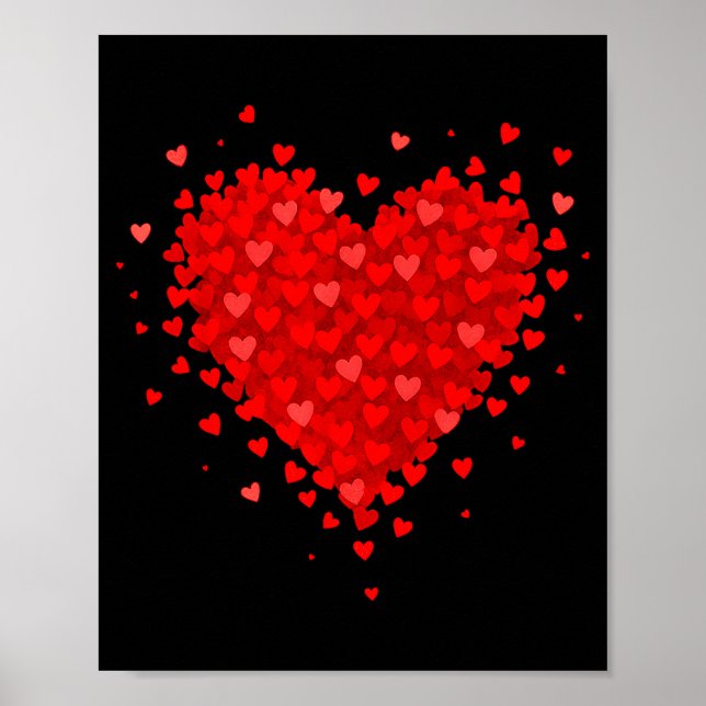 Heart Made Of Hearts Valentines Day Womens Teens G Poster (Front)