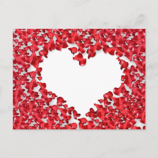 Heart Made of Rose Petals Postcard (Front)