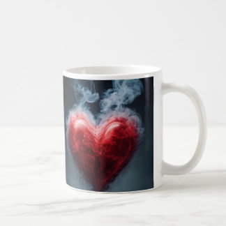 heart made of smoke coffee mug